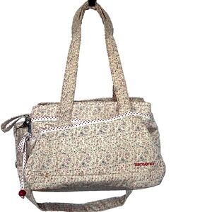 Samsonite Baby Diaper Bag Floral Pink Purple Small Flowers Shoulder Crossbody